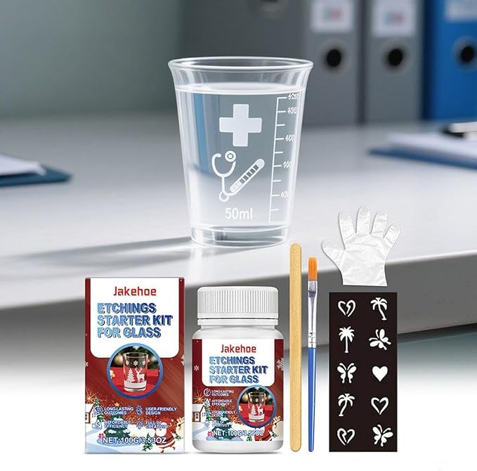 10oz Frosted Etch Starter Kit for Glass, Glassware Etching Kit Creates - Image 2