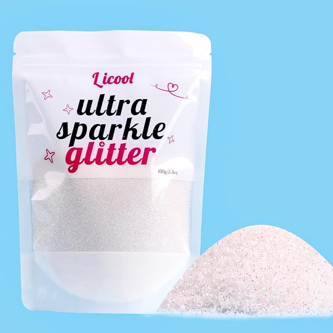 100g/3.5oz Pack Iridescent Rainbow Fine Glitter by LICOOL+GLITTER