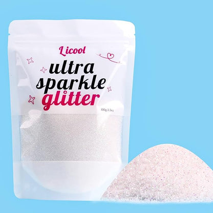 100g/3.5oz Pack Iridescent Rainbow Fine Glitter by LICOOL+GLITTER