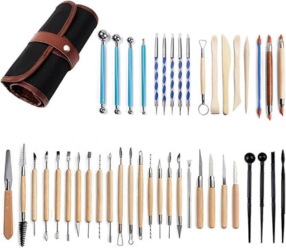 S & E TEACHER'S EDITION 43 Pcs Pottery & Clay Sculpting Tools, Double Sided by SETEACHERSEDITION