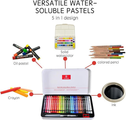 25 Colors Water Soluble Pastels, Watercolor Pastels Set - Image 4