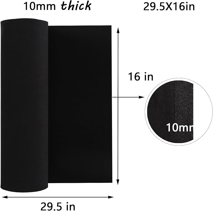 AMZQNART EVA Foam 10mm, Cosplay Foam 16x29.5 inch Black, High Density 90 kg/m³ - Image 2