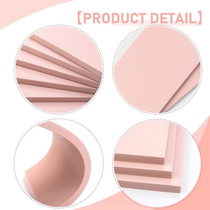 6 Pack 4"x6" Pale Pink Rubber Stamp Carving Blocks Rubber Carved Brick - Image 7