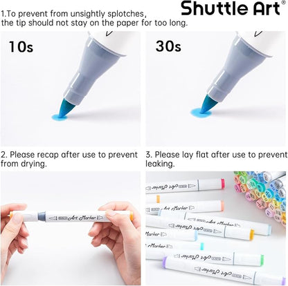 Shuttle Art Pastel Alcohol Markers Brush tip, Dual Tip Brush & Chisel Tip Art - Image 9