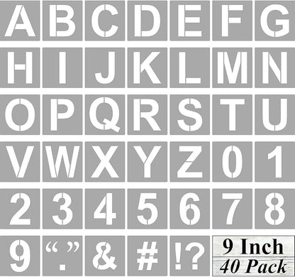 Alphabet Letter and Number Stencils 9 Inch by REOLAN