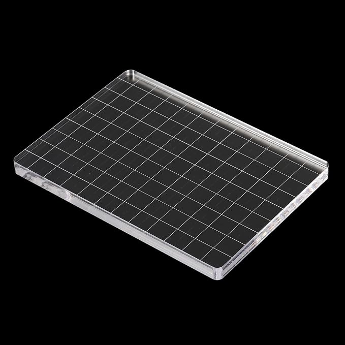 PATIKIL 5" x 3.5" Acrylic Stamp Block, 2 Pack Clear Stamping Block - Image 4