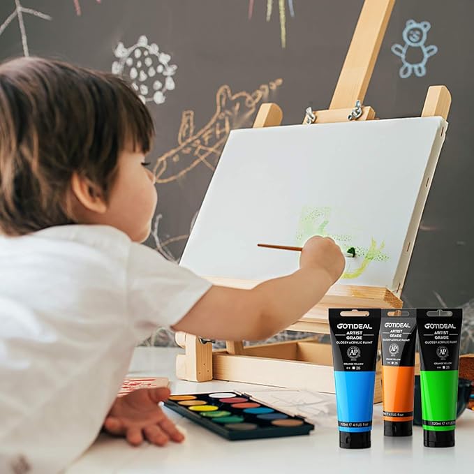 GOTIDEAL Acrylic Paint Scarlet Red Tubes Non Toxic Non Fading, Rich Pigments - Image 5