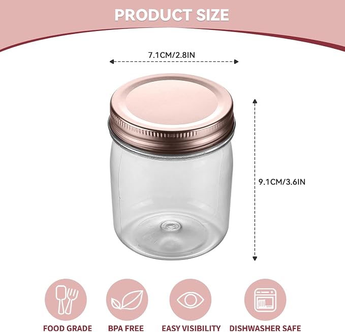 novelinks 8 oz Clear Plastic Jars - Image 2