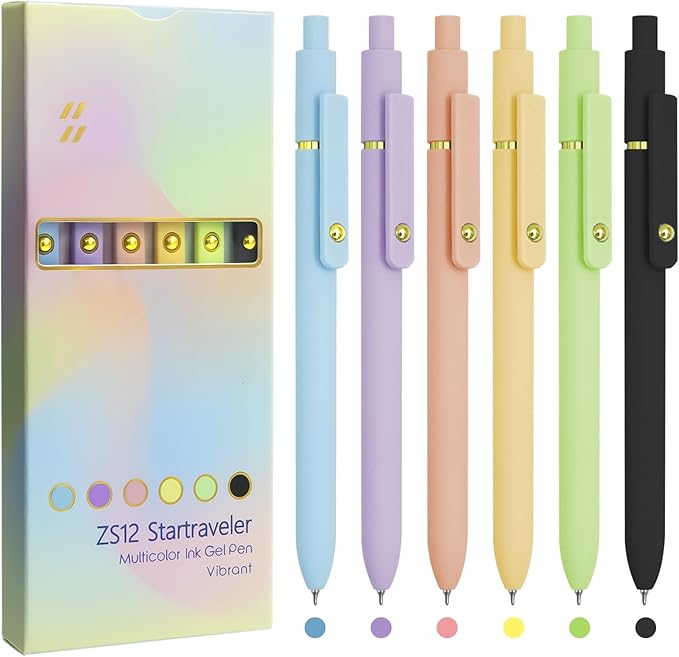 Colored Pens, 0.5mm Colored Ink Gel Pen by UIXJODO
