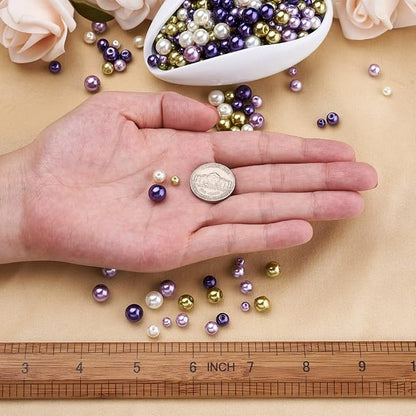 About 1840Pcs 4/6/8mm Glass Pearl Beads Pearlized Beads Multi Colors Round - Image 3