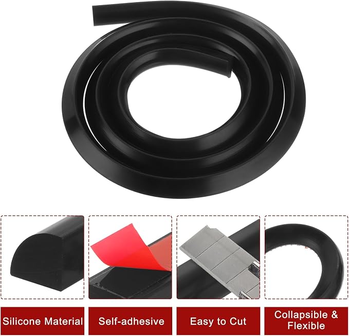 uxcell Flexible Molding Trim, 59 Inch Flexible Quarter Round Molding Silicone - Image 3