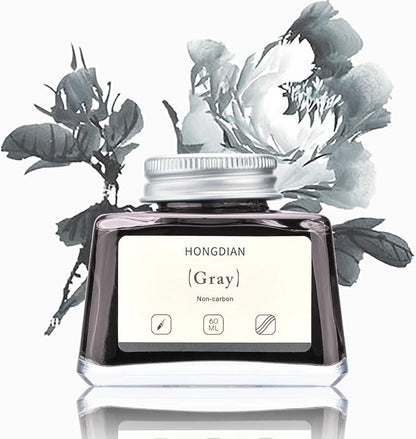 Hongdian Fountain Pen Bottled Ink Gray, 60ml Fountain Pen Ink Bottled by Asvine