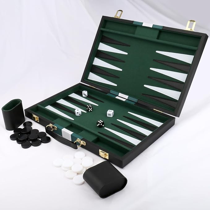 Backgammon Set - Classic Board Game - Portable Travel Strategy Backgammon Game - Image 2