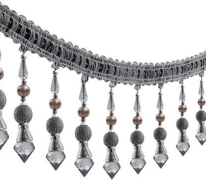 3yards Beading Fringe Trimming Long Beads Tassel Curtain Trim Ribbon Trim - Image 3