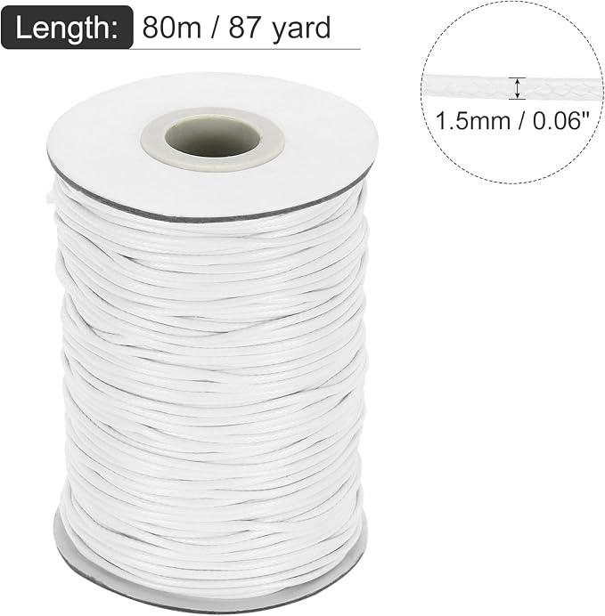 MECCANIXITY Waxed Cord 1.5mm Waxed Thread 87 Yard Wax String Leather Cord - Image 2