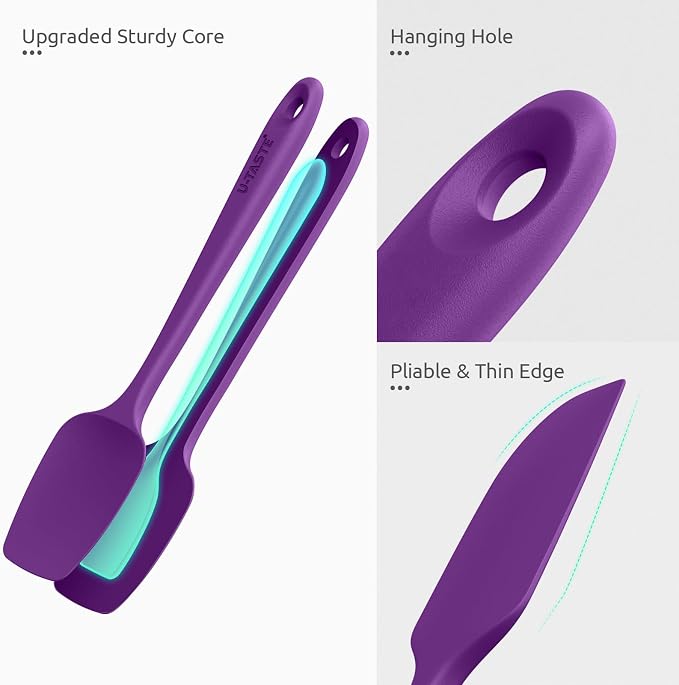 U-Taste Silicone Spatula Set: 600ºF High Heat Resistant, Seamless Food Grade - Image 6