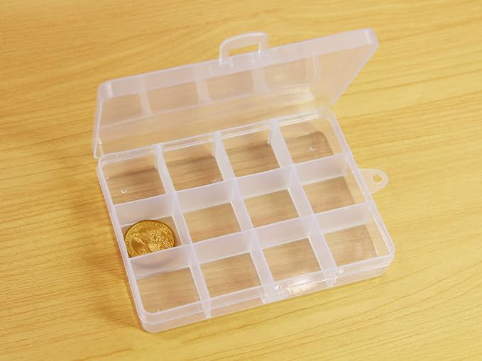 Small Plastic Organizer Box 10 packs12 Grids Clear Storage Container Jewelry - Image 3