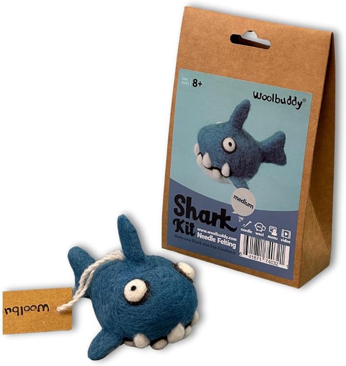 Woolbuddy Needle Felting Kit for Beginners Adults, Shark Sea Animal Project by Woolbuddy