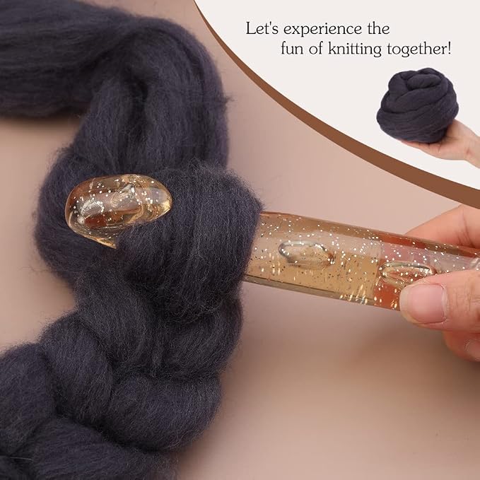 3.53oz Wool Roving Yarn, Wool Felting Supplies, Pure Wools, Chunky Yarn - Image 5