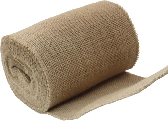 6" Wide Natural Burlap Fabric Roll - Image 6