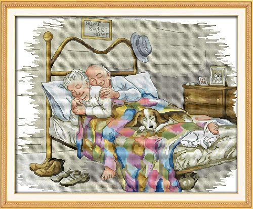 Stitchmelody Counted Cross Stitch Kits, 14CT Unprinted Pattern Embroidery Set by Stitchmelody