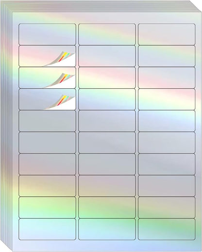 STARLIBOO 1" x 2-5/8" Address Labels- Holographic Color Stickers by STARLIBOO