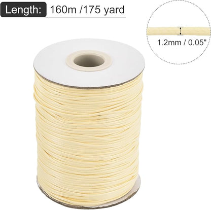 MECCANIXITY Waxed Cord 1.2mm Waxed Polyester Cord 175 Yard Wax String - Image 2
