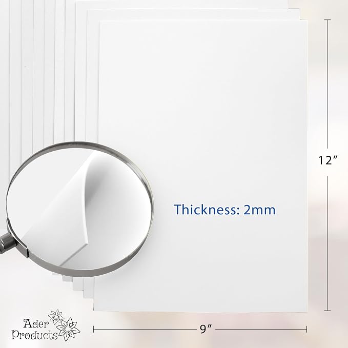 White EVA Foam Sheets for Crafts, 15 Pack, 9 x 12 Inch, 2mm Thickness – Ideal - Image 2