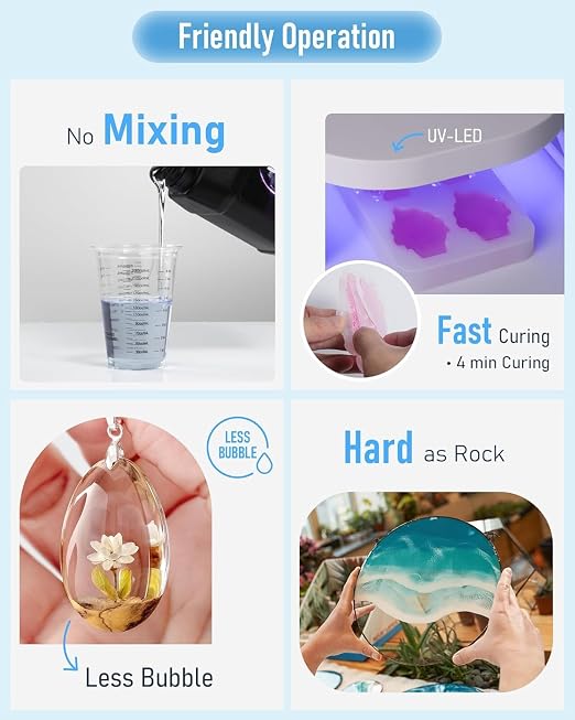 Nicpro UV Resin 200g, High Viscosity & Quick Curing UV Epoxy Resin Kit - Image 3