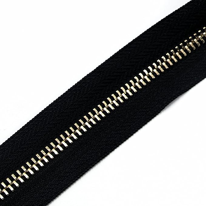 Leekayer #5 Metal Zippers Roll Bulk 2 Yards Black Zipper by The Yards - Image 2