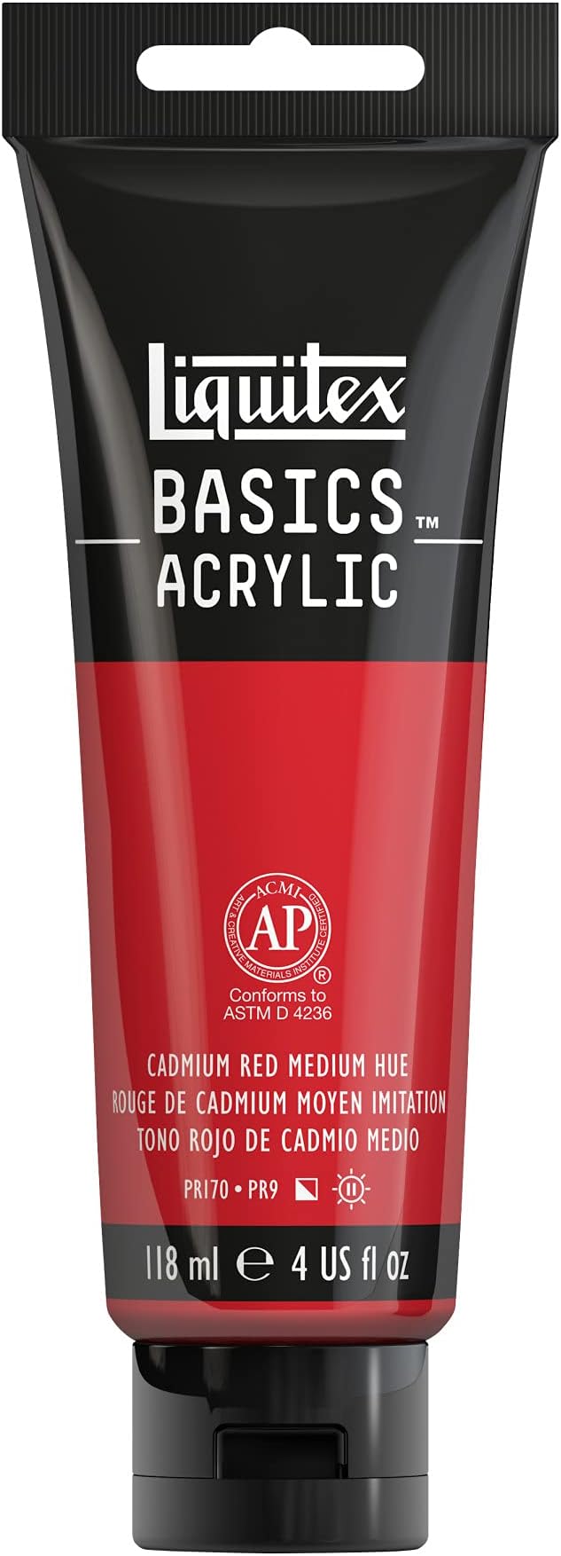 Liquitex BASICS Acrylic Paint, 118ml Tube, Cadmium Red Medium Hue by Liquitex