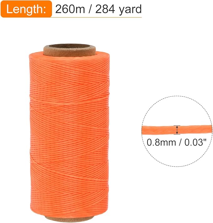 MECCANIXITY Waxed Thread, 284 Yard 0.8mm 150D Flat Wax Thread Polyester Waxed - Image 2