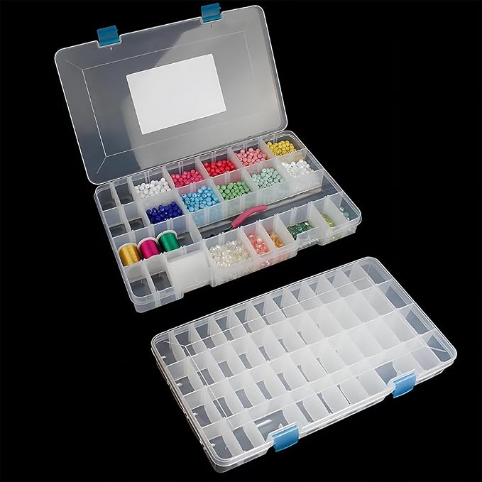 24 Grids Clear Plastic Organizer Box by Chemlliy