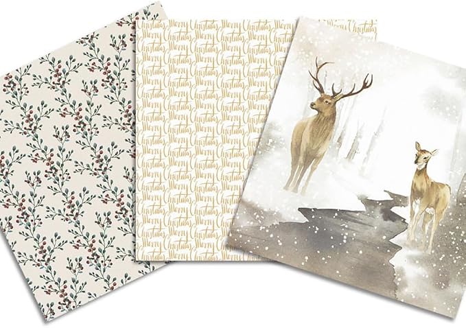 Winter Woodland Scrapbook Paper Pad 6x6 Inch – 24 Sheets | Deer, Polar Bear - Image 4