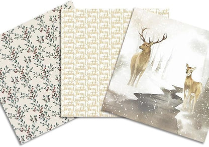 Winter Woodland Scrapbook Paper Pad 6x6 Inch – 24 Sheets | Deer, Polar Bear - Image 4
