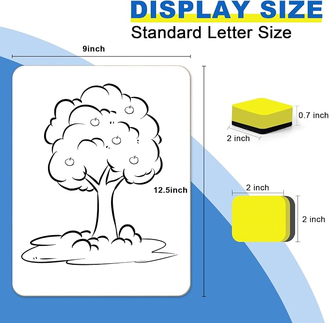 Dry Erase Lapboards, HERKKA 35 Pack Double Sided Small Dry Erase Whiteboards 9 - Image 2