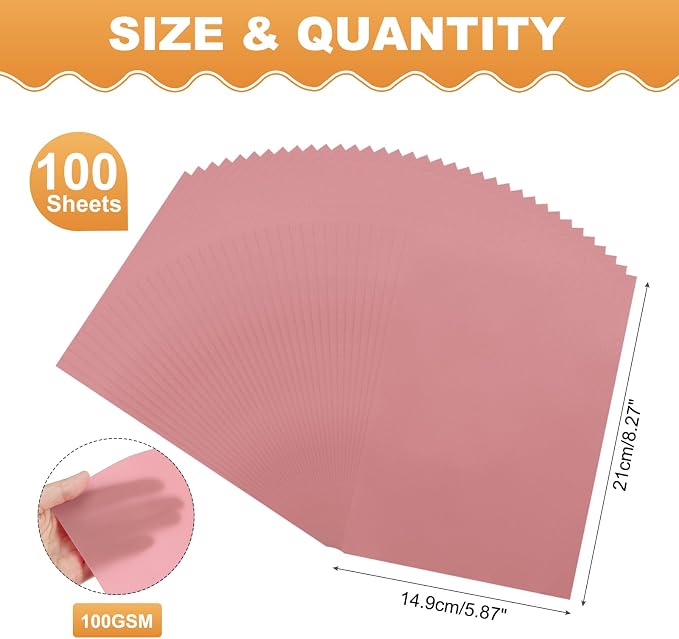MECCANIXITY 100 Sheet Colored Vellum Paper 5.9" x 8.3", 100gsm Translucent - Image 2
