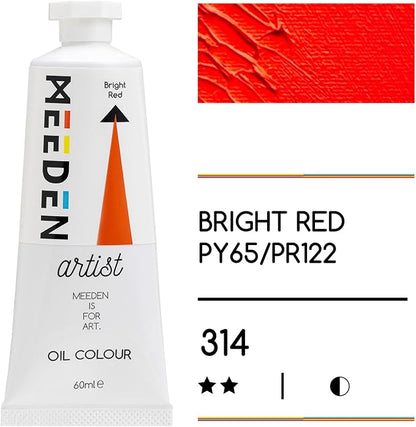 MEEDEN Artist Grade Oil Paint: Bright Red - 60ml/2oz Tube - Professional Art - Image 2