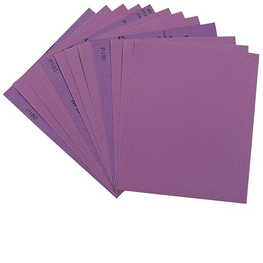 Sandpaper 180 Grit, Wet Dry Sanding Sheets 9 x 11 Inch, Advanced White Fused by Arilier