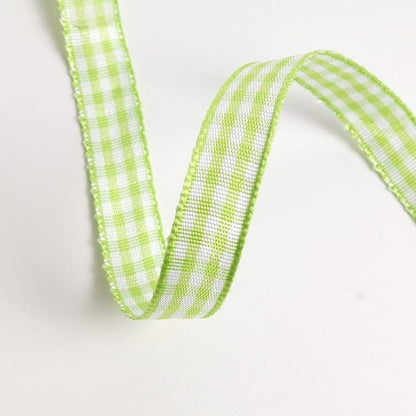 Apple Green Gingham Plaid Checked Ribbon 25 Yard Each Roll 100% Polyester - Image 5