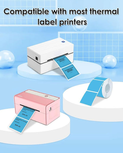 iEager Blue Square Thermal Label Stickers, 500 Sheets/Roll - Image 4