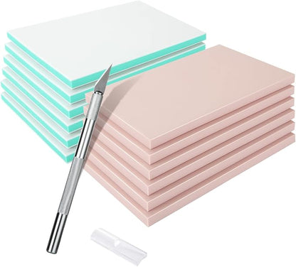 DAJAVE 13 Pack Linoleum Blocks for Printmaking, 4x6 Inch Rubber Carving Blocks by DAJAVE