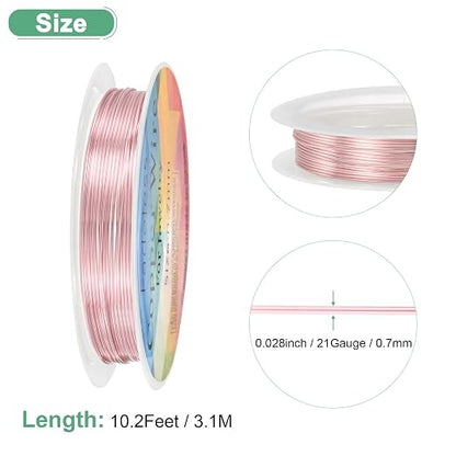 0.7 mm/21 Gauge Copper Wire for Jewelry Making, 10.2FT Copper Beading Craft - Image 3
