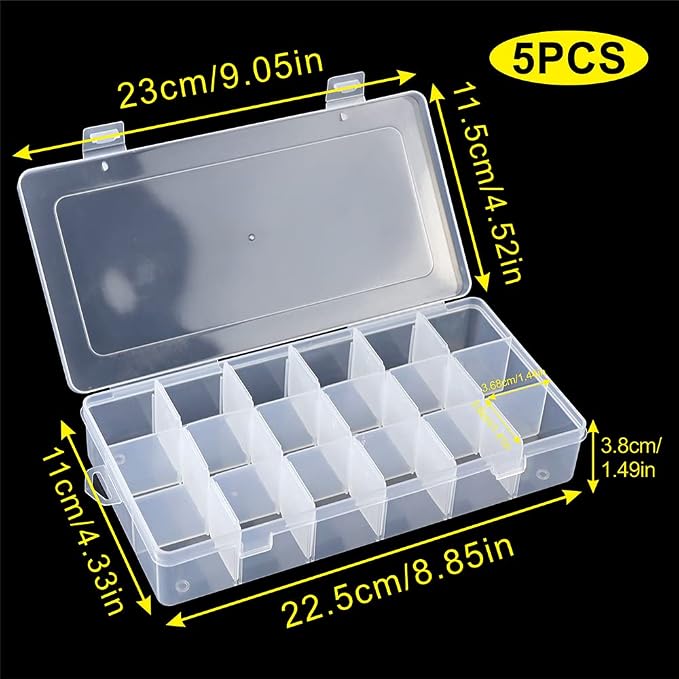 5 Pack 18 Compartment Organizer Box - Image 2