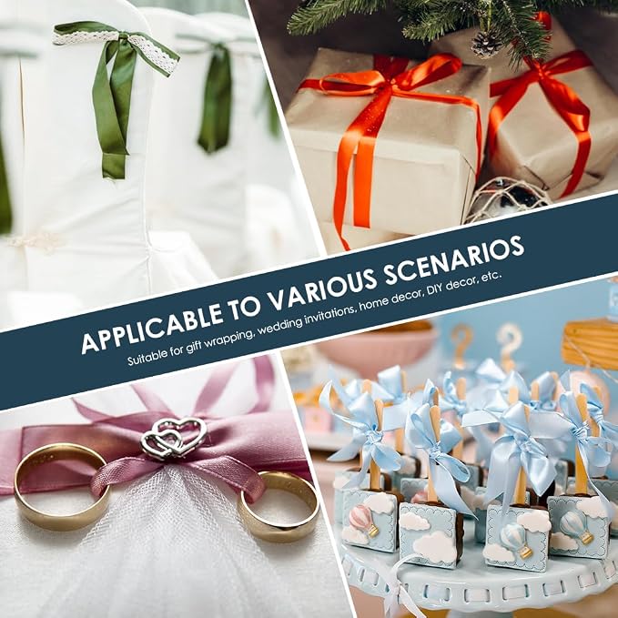1-1/2" Wide x 50 Yards Champagne Gold Single Faced Polyester Satin Ribbon - Image 3