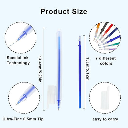 7-Color Heat Erasable Fabric Markers - Image 2