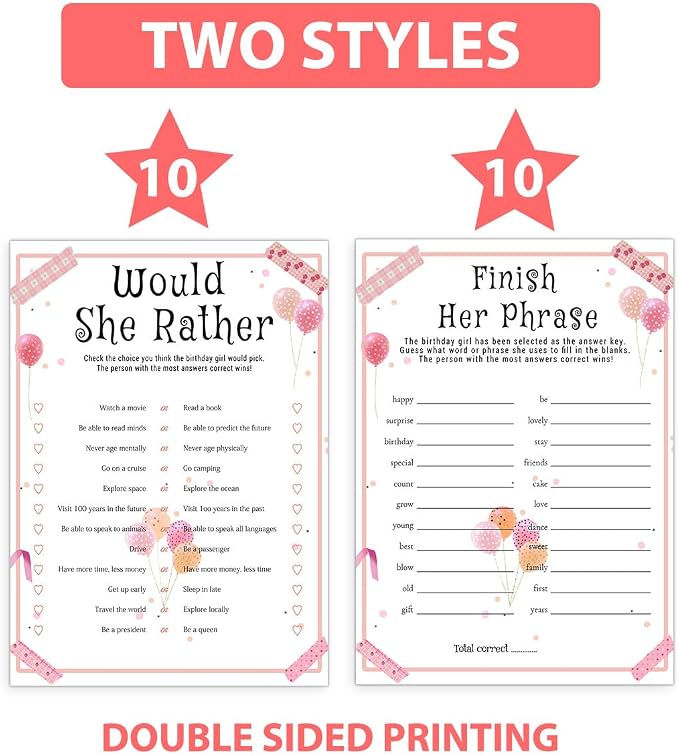 Birthday Party Games Set for Girls, Funny Girls Party Game, Girl Birthday‘s - Image 3