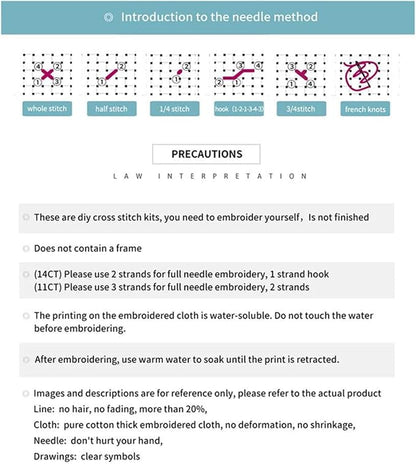 Disnesart Cross Stitch Stamped Full Embroidery Kits DIY 11CT Cotton Thread - Image 5