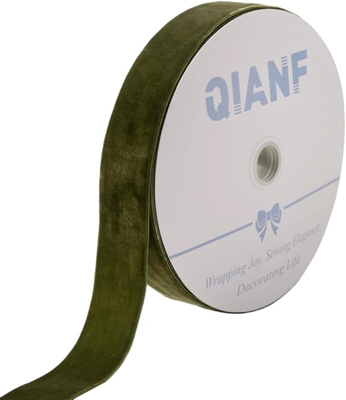 Vintage Moss Green Velvet Ribbon Christmas Ribbon by QIANF