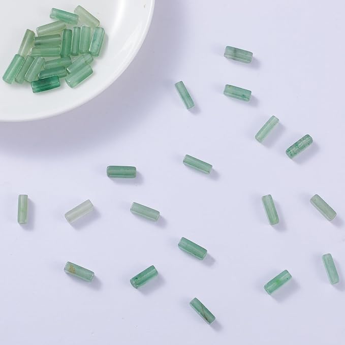Natural Green Aventurine Rectangle Tube Beads 4x13mm 38cm/str Loose Semi - Image 4